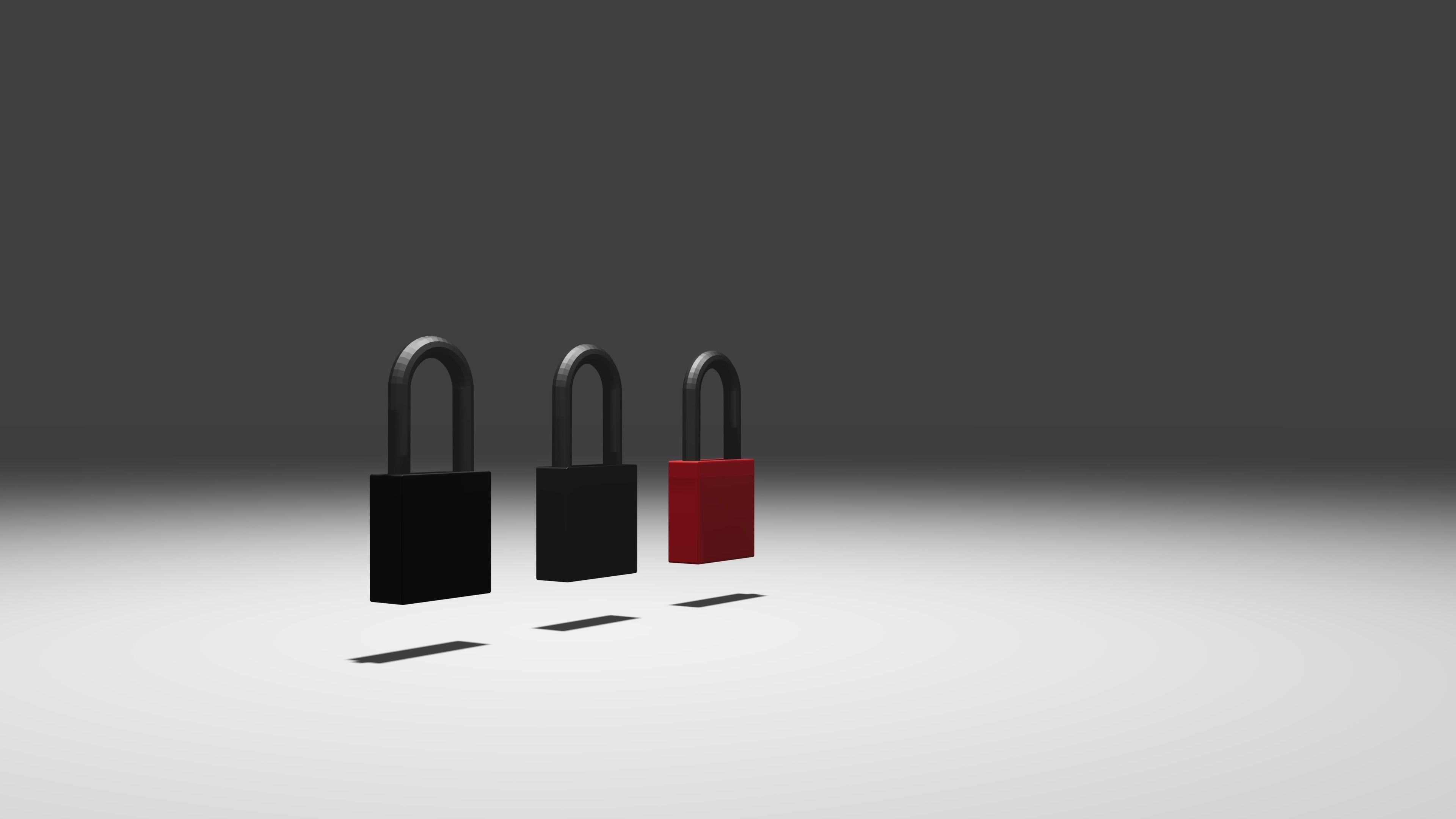padlock lowpoly Game-ready three padlocks Low-poly 3D model_23