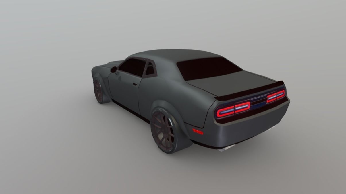 Dodge Challenger Low-poly 3D model_2