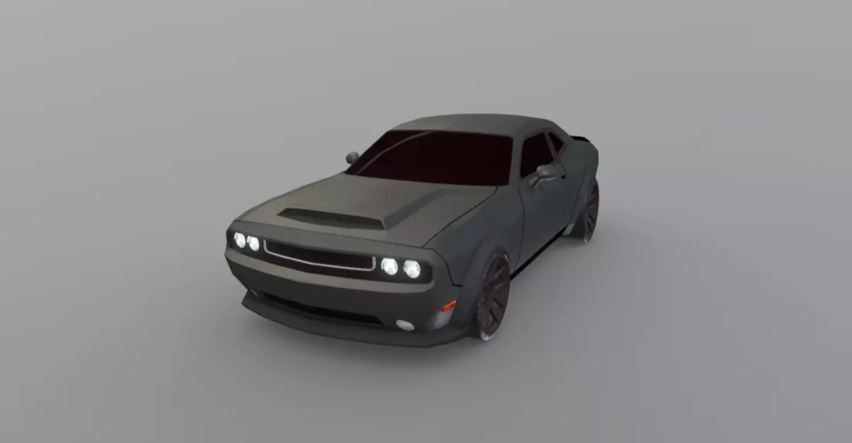 Dodge Challenger Low-poly 3D model_0