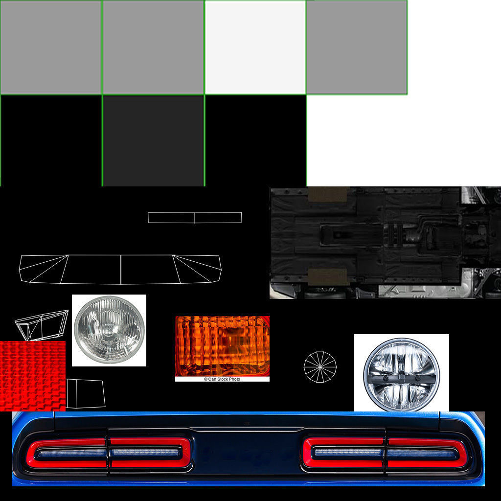 Dodge Challenger Low-poly 3D model_3