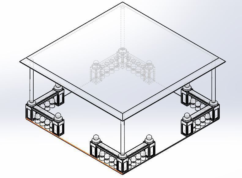 Alcove wooden gazebo 3D print model_5