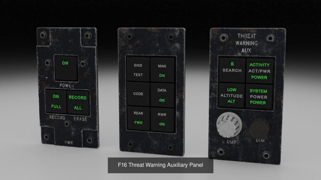 F16 Left Auxiliary Console 3D Model Collection_10