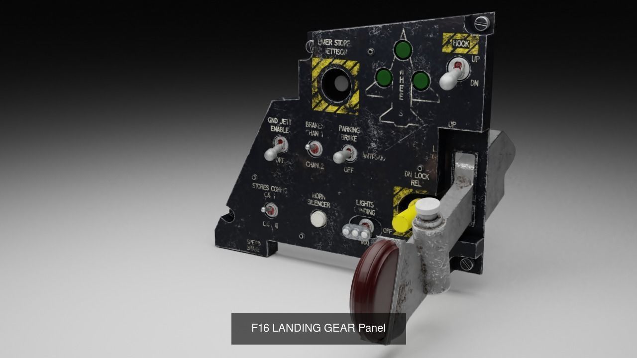 F16 Left Auxiliary Console 3D Model Collection_11