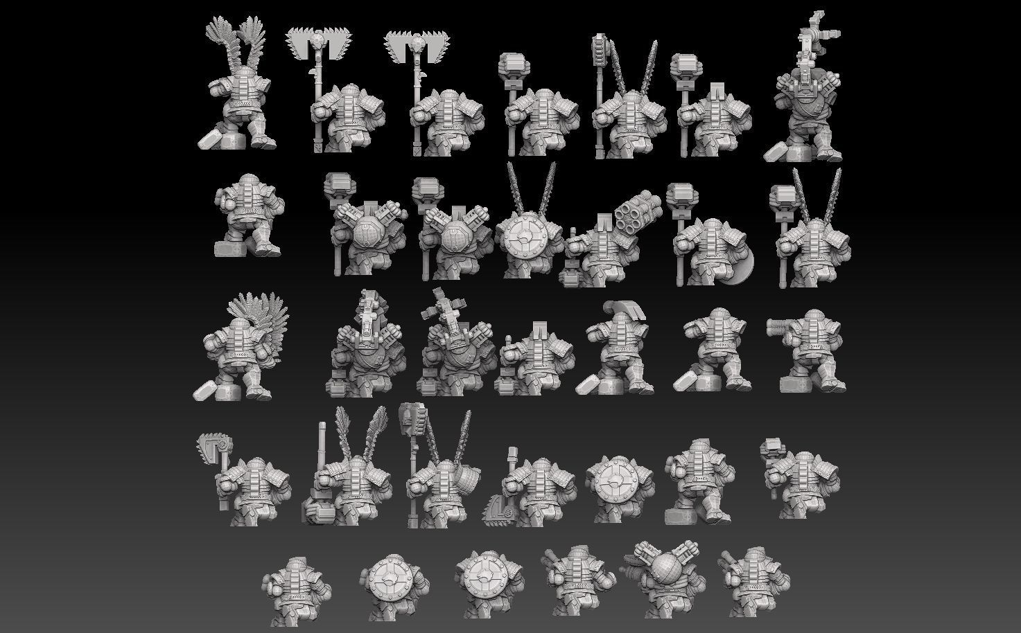 Astroknight Dwarves Megapack Version 1 3D print model_2