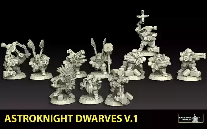 Astroknight Dwarves Megapack Version 1 3D print model