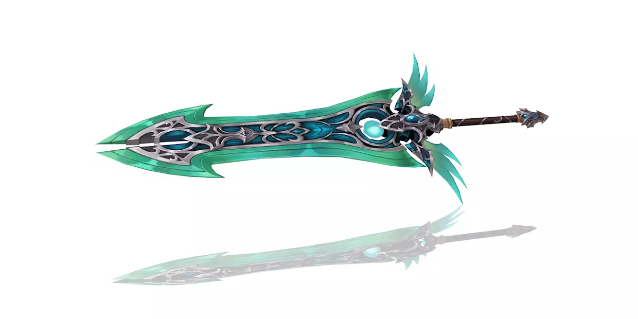 Elven Big Sword Low-poly 3D model_0