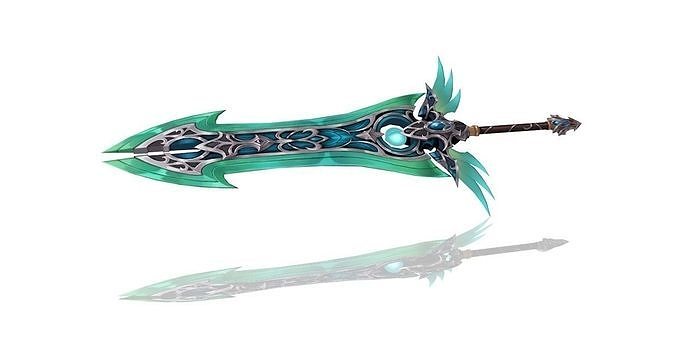 Elven Big Sword Low-poly 3D model