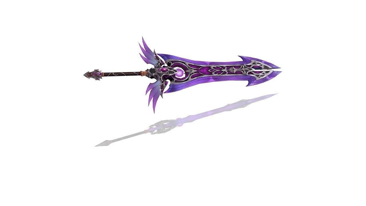 Elven Big Sword Low-poly 3D model_2