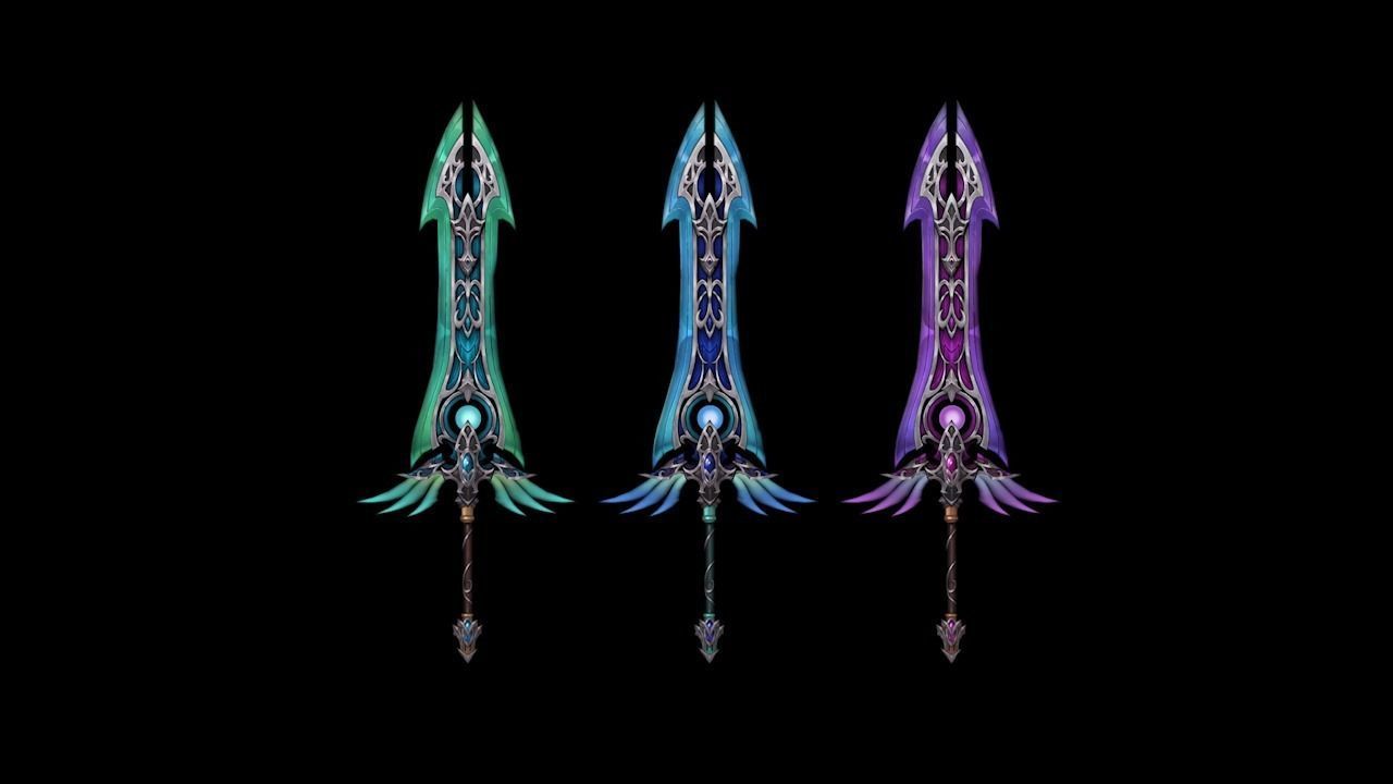 Elven Big Sword Low-poly 3D model_4