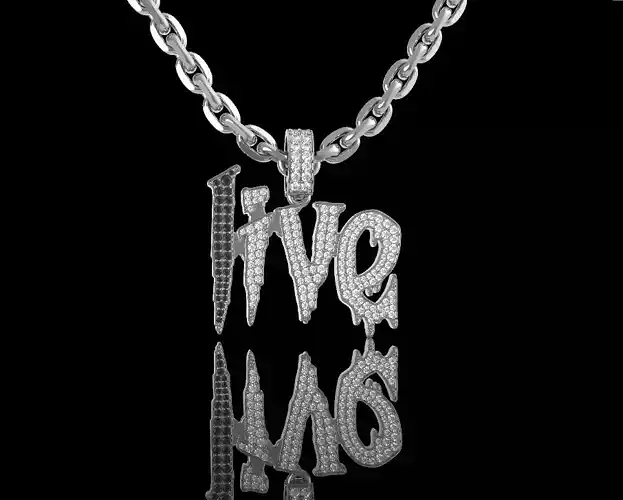 live evil diamond pave pendant double side 