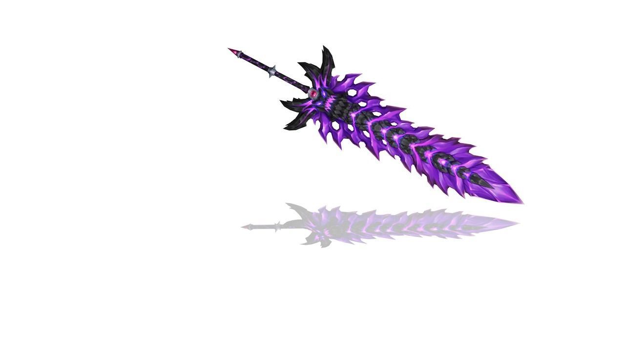 Crystal Flame Big Sword Low-poly 3D model_2