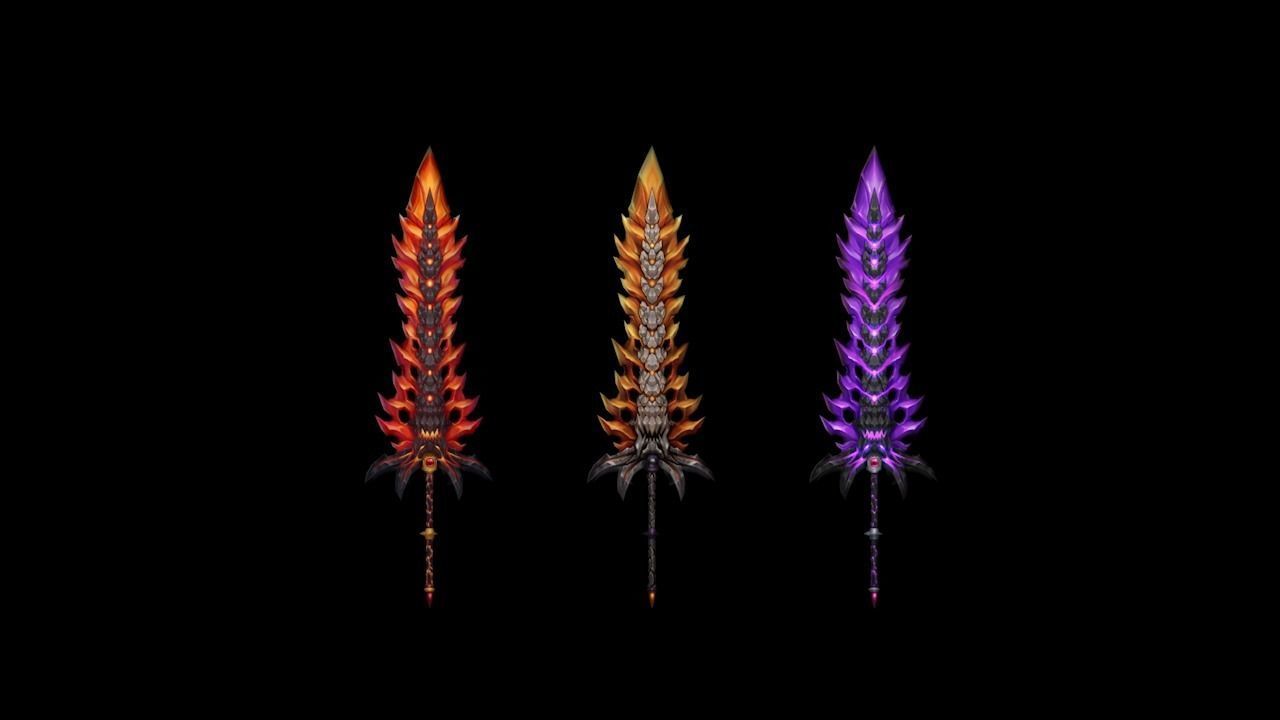 Crystal Flame Big Sword Low-poly 3D model_4