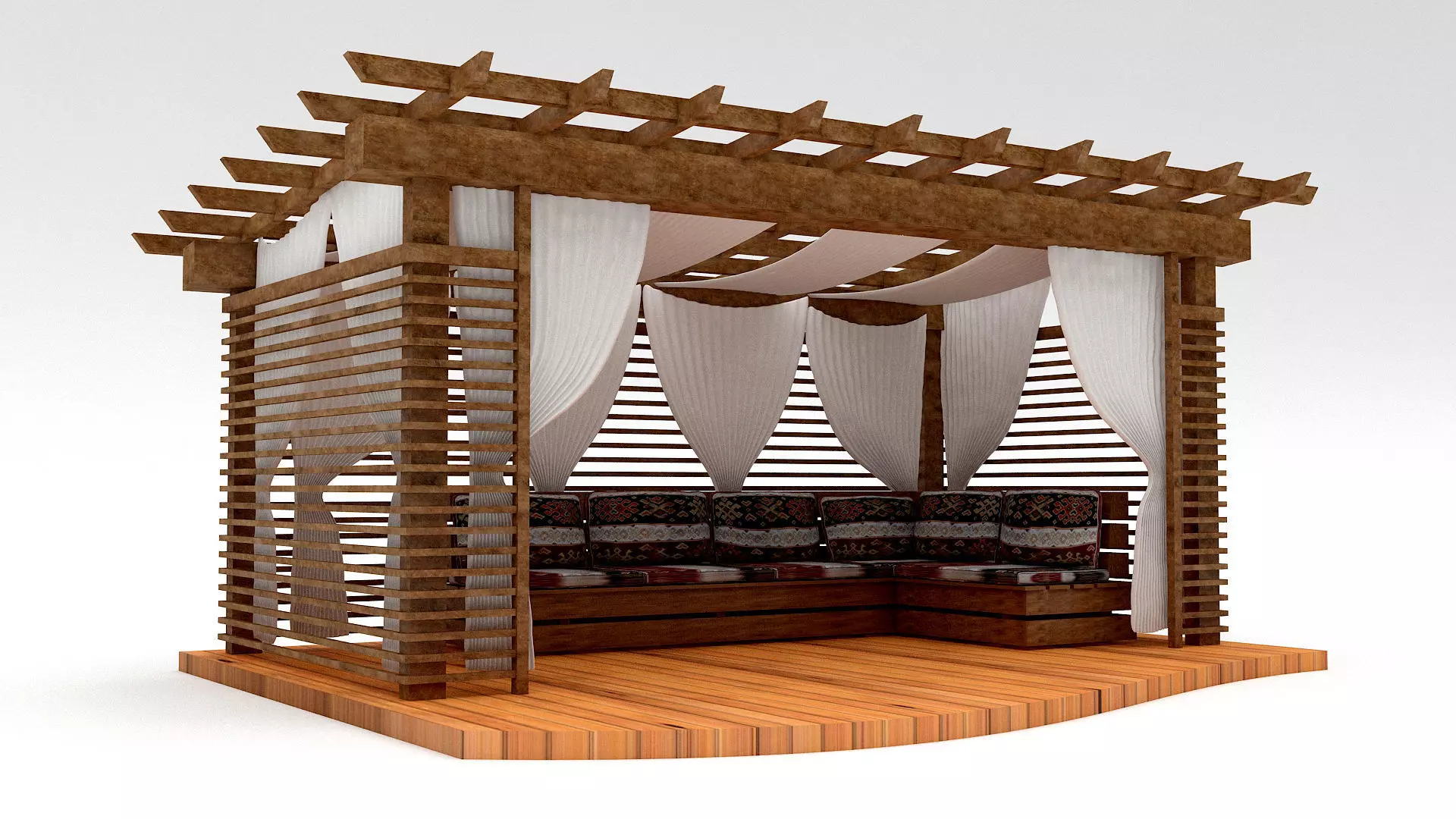 wooden camellia 3d model Low-poly 3D model