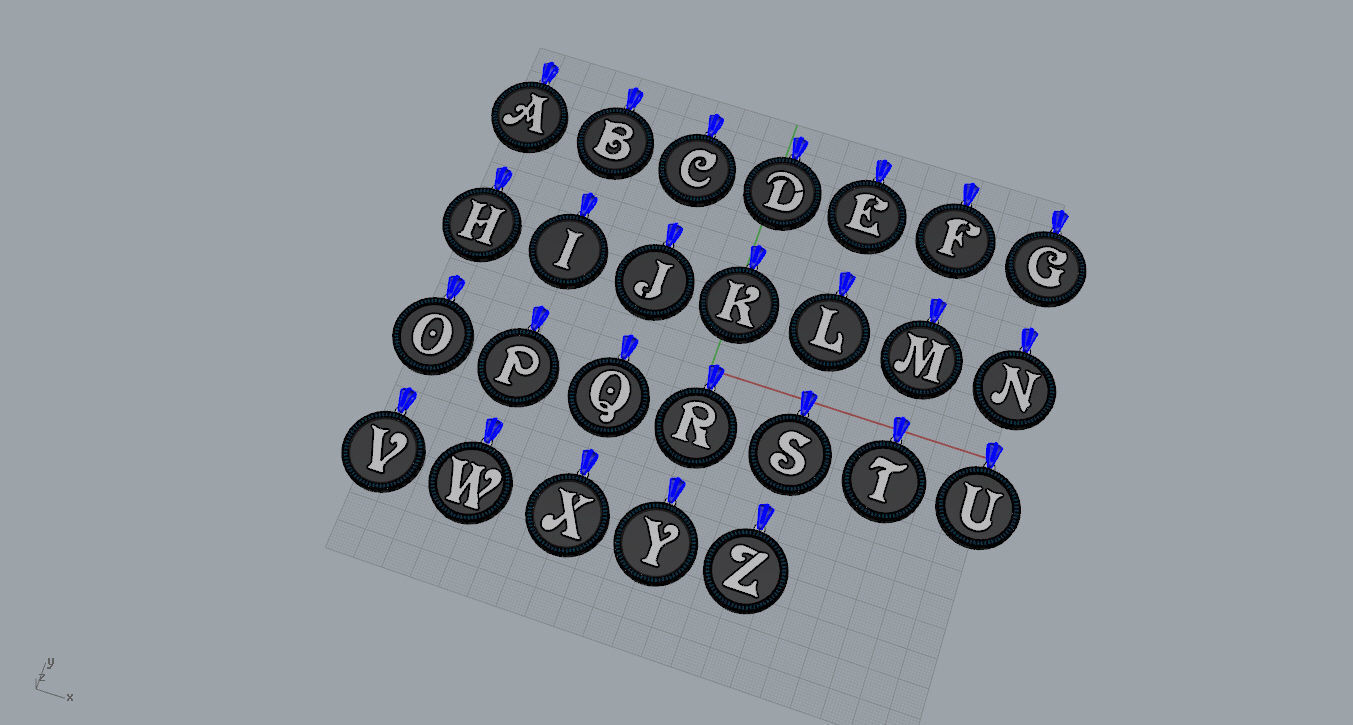 Pendant with letter f 3D print model_13