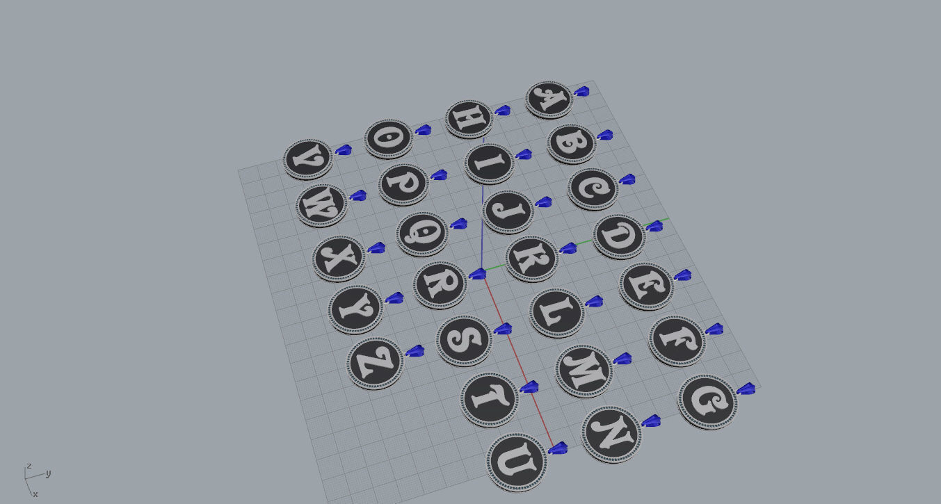 Pendant with letter f 3D print model_11