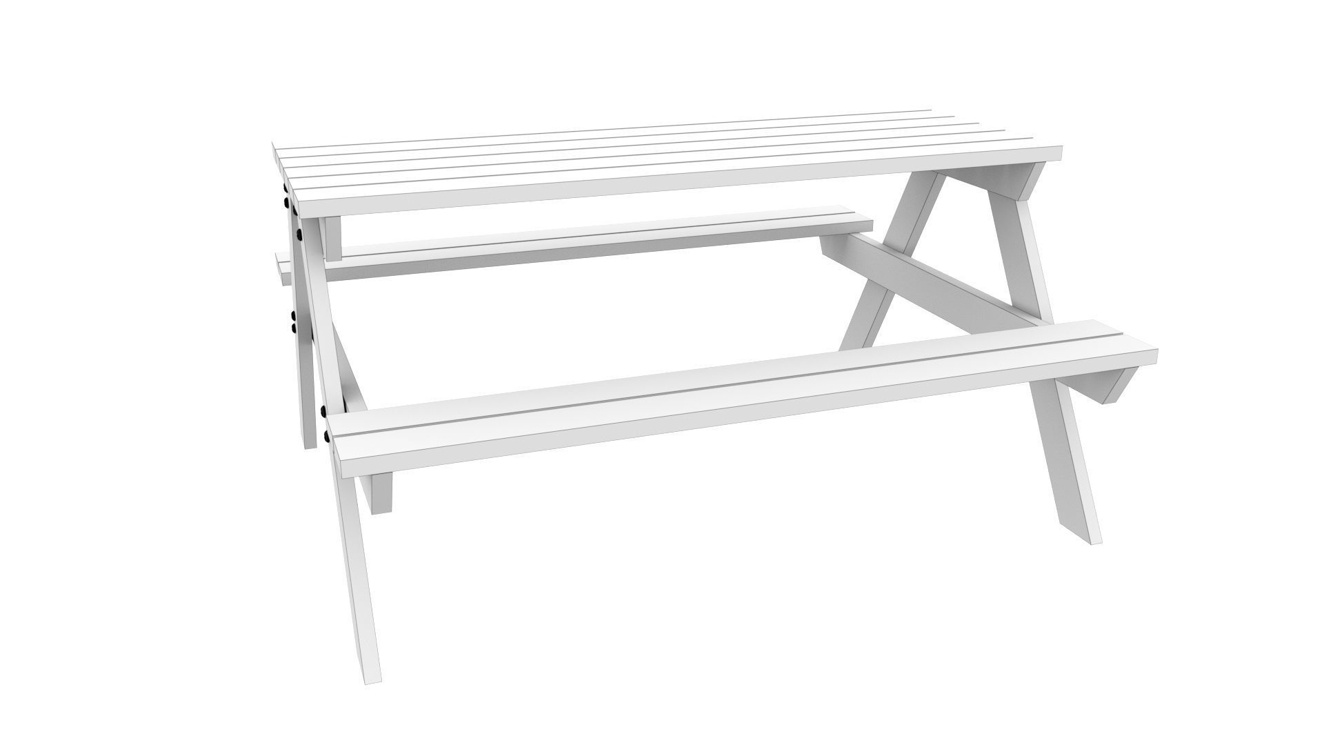 Park Table 03 Low-poly 3D model_11