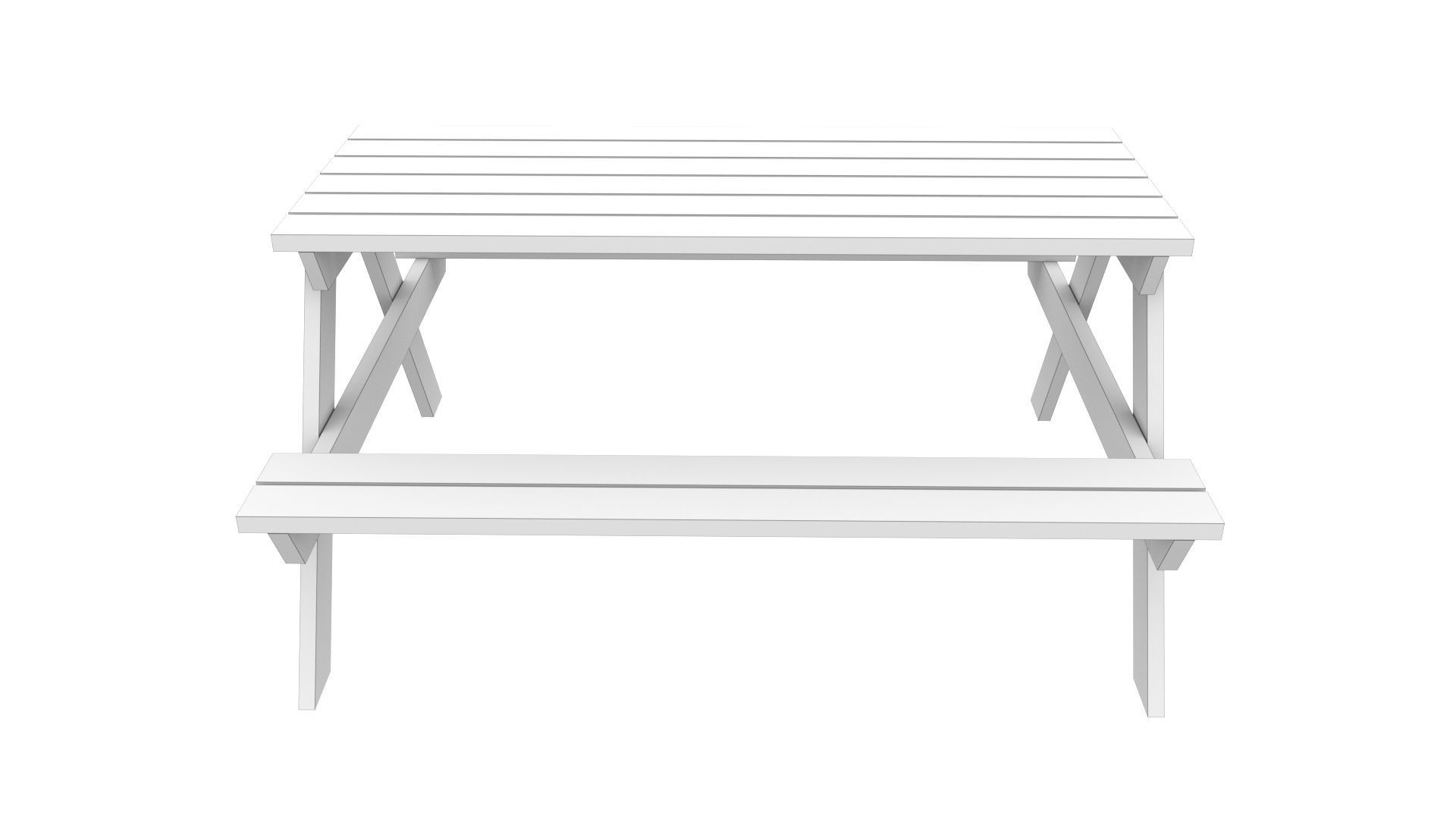 Park Table 03 Low-poly 3D model_12