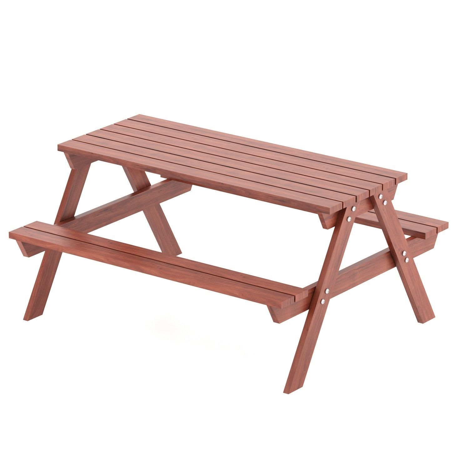 Park Table 03 Low-poly 3D model_5