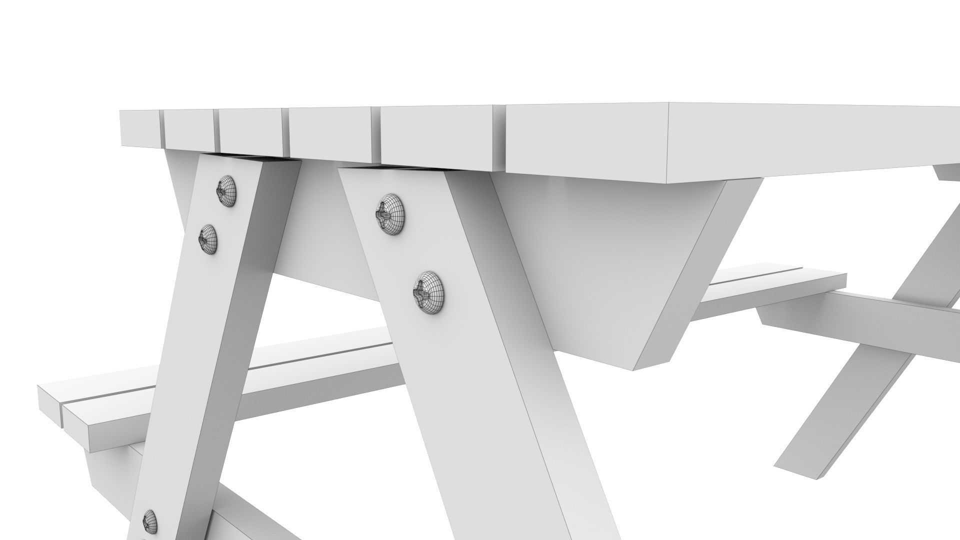 Park Table 03 Low-poly 3D model_10