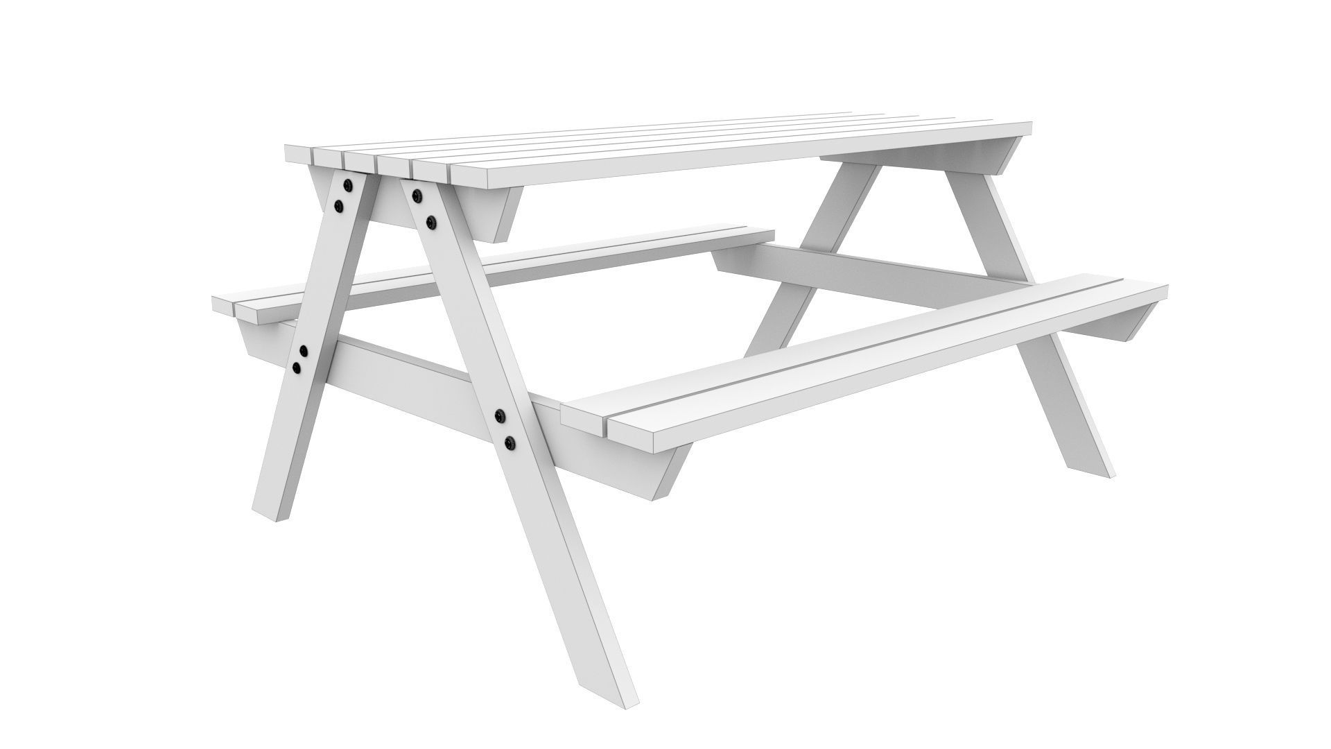 Park Table 03 Low-poly 3D model_8