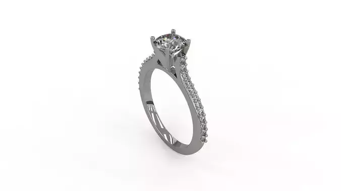 Woman Solitaire Ring 128