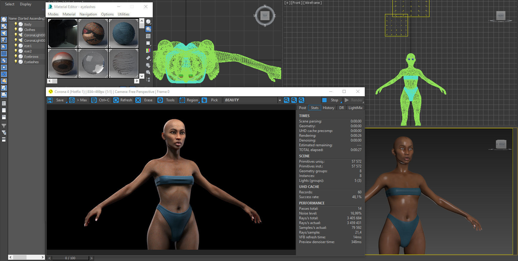 Black woman body Low-poly 3D model_35