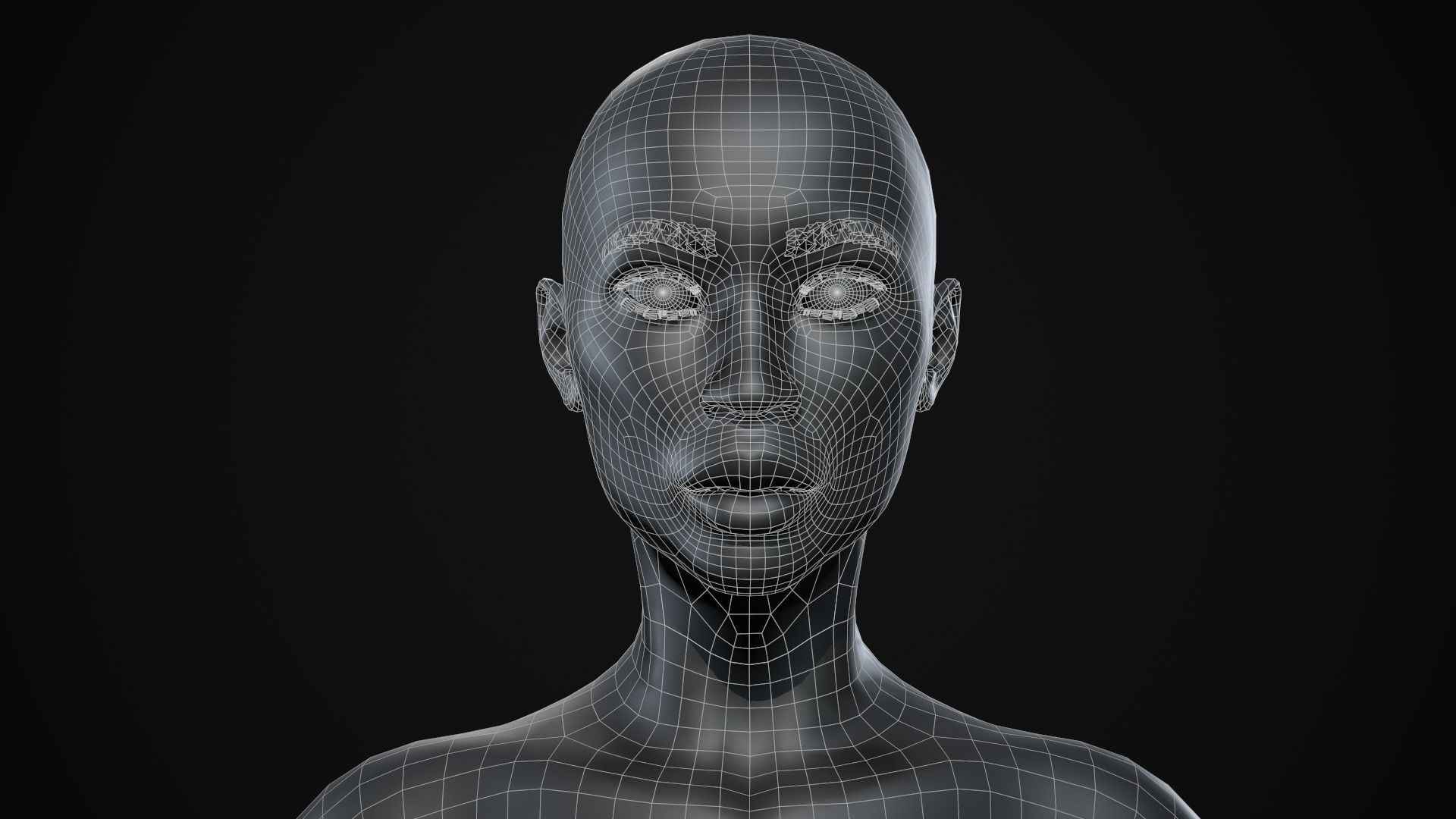 Black woman body Low-poly 3D model_29