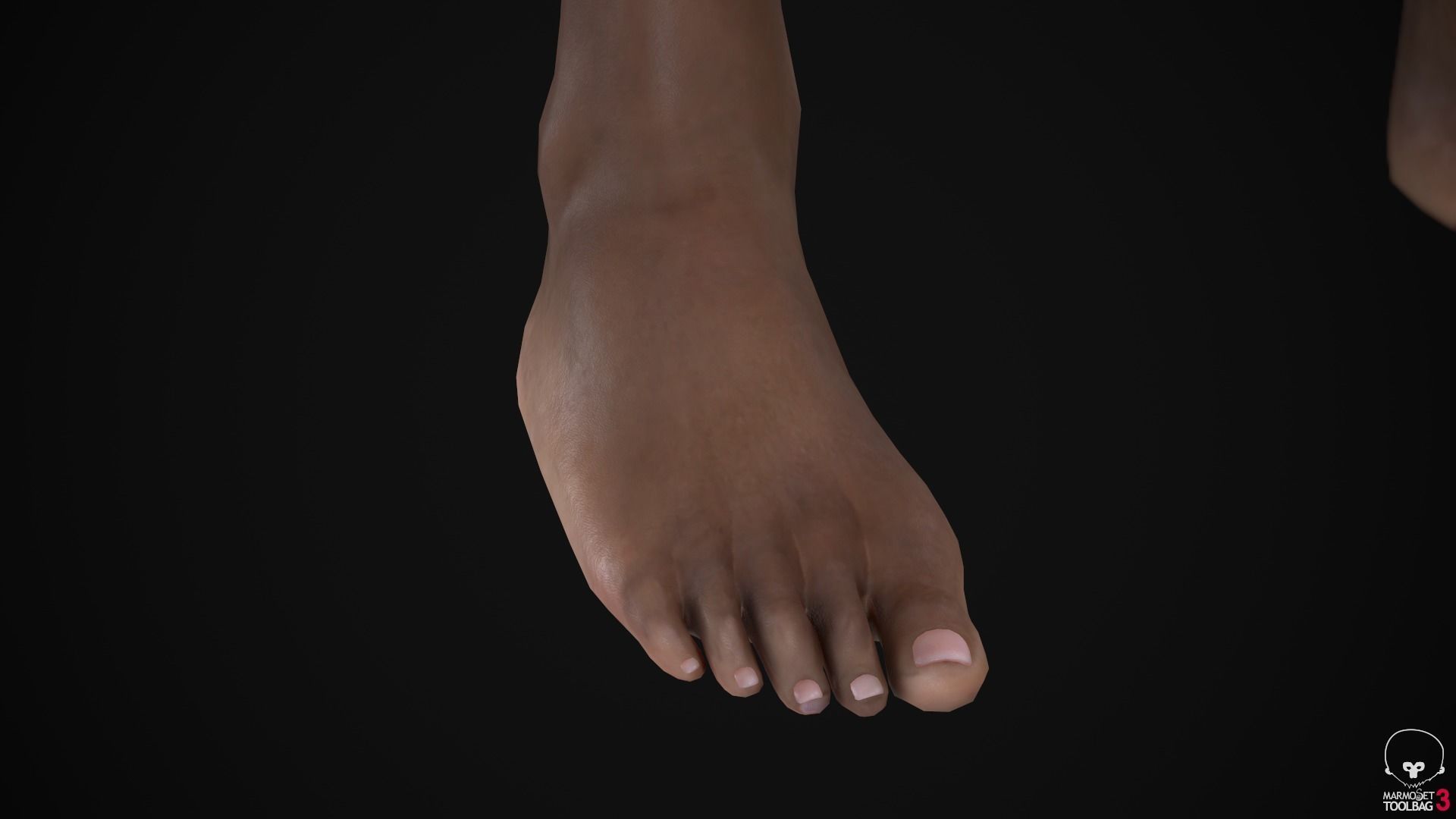 Black woman body Low-poly 3D model_25