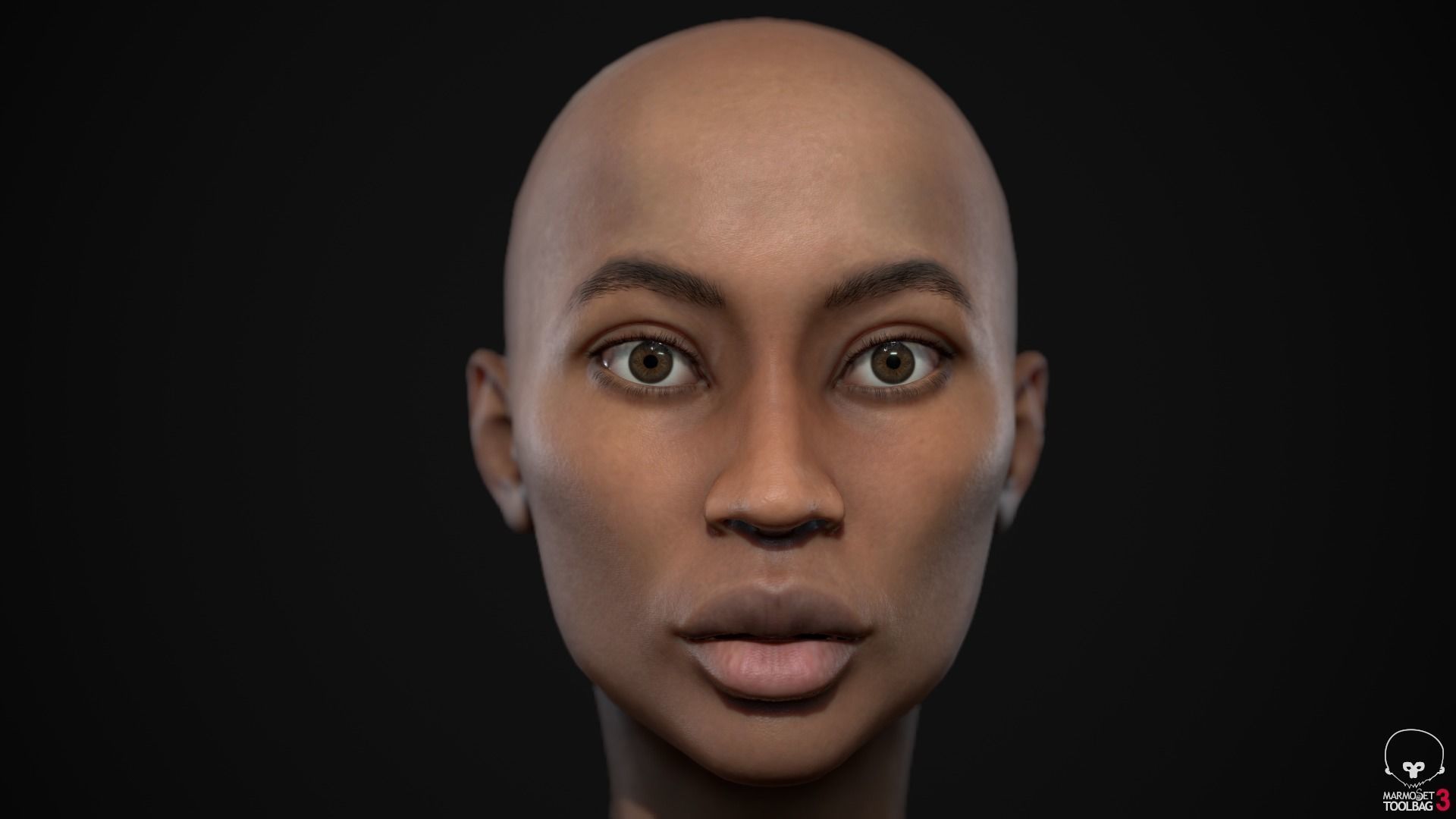 Black woman body Low-poly 3D model_18