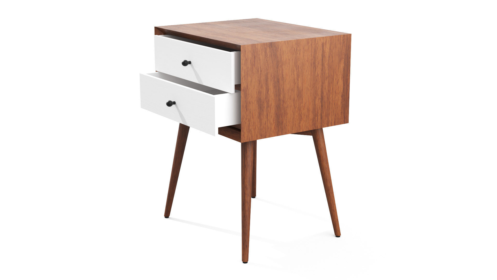 Bedside Table - West Elm Acorn Mid-Century Low-poly 3D model_12