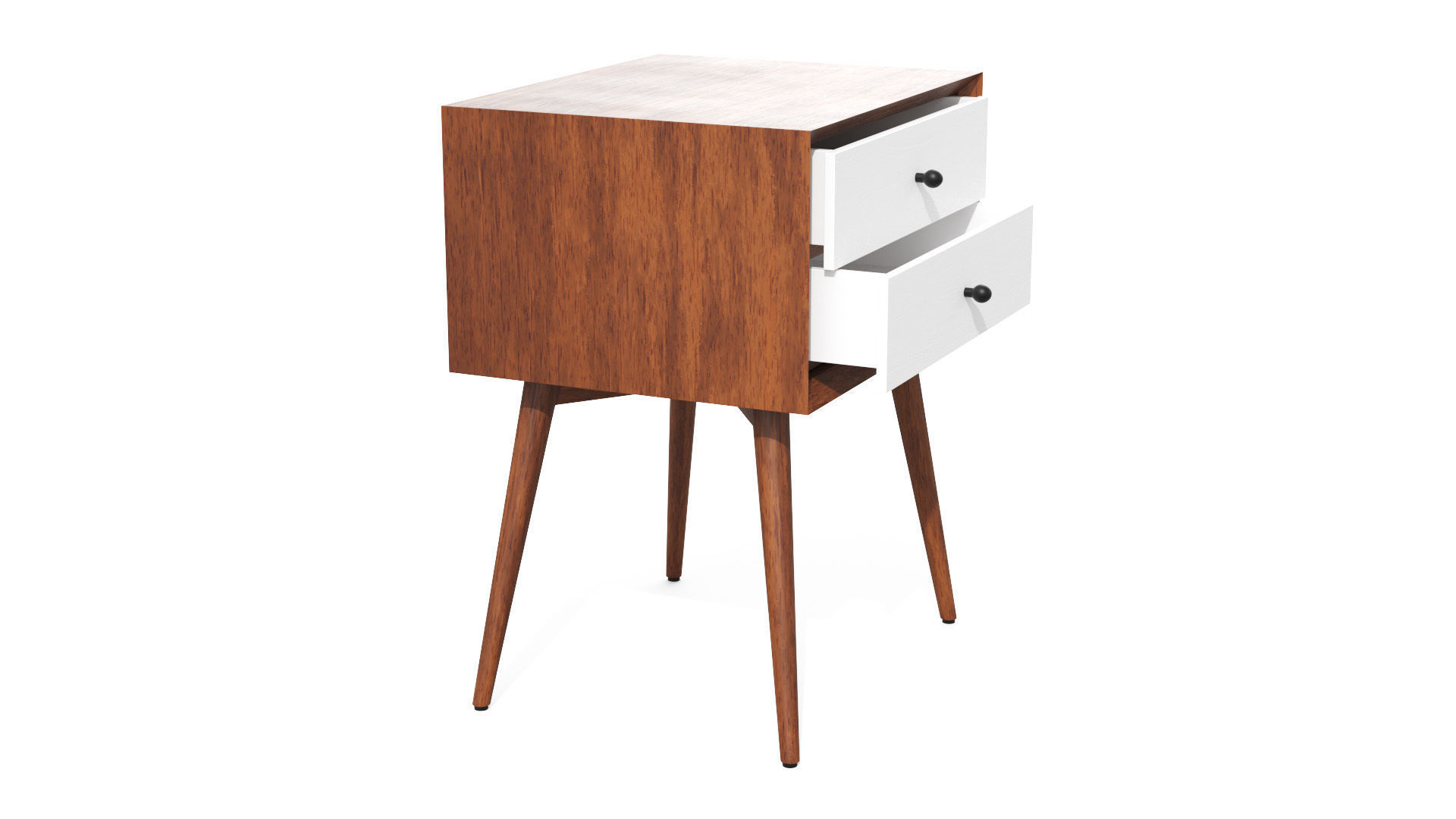 Bedside Table - West Elm Acorn Mid-Century Low-poly 3D model_20