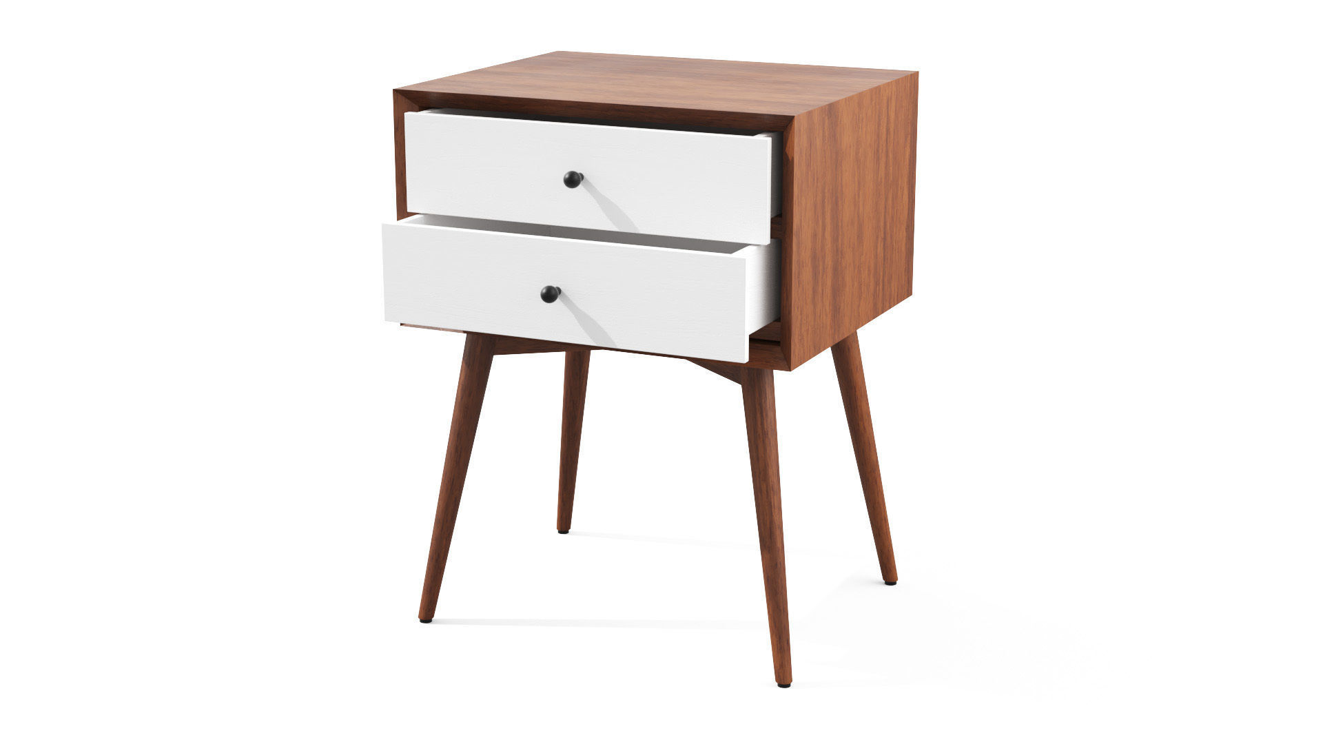 Bedside Table - West Elm Acorn Mid-Century Low-poly 3D model_11