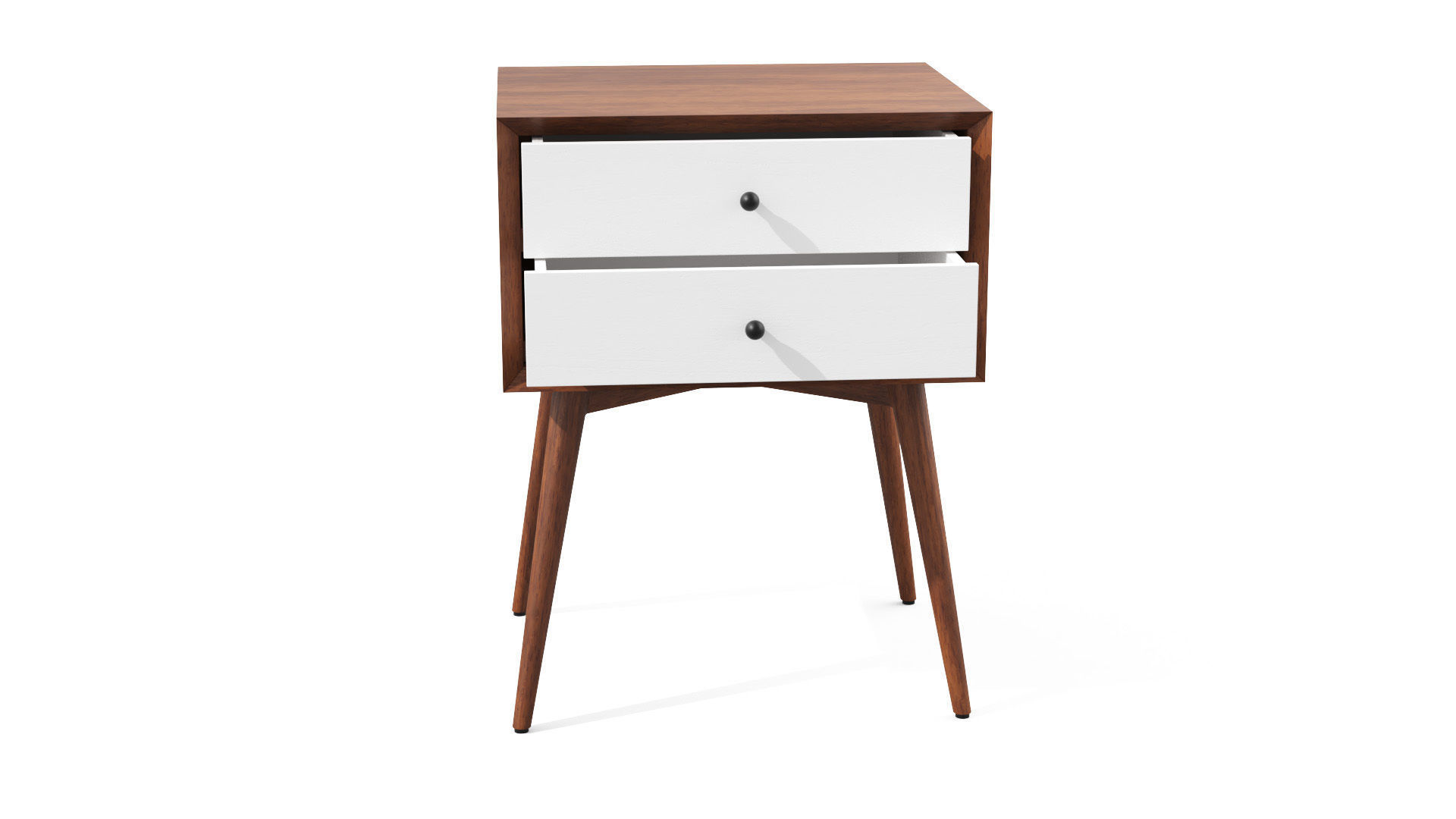 Bedside Table - West Elm Acorn Mid-Century Low-poly 3D model_10