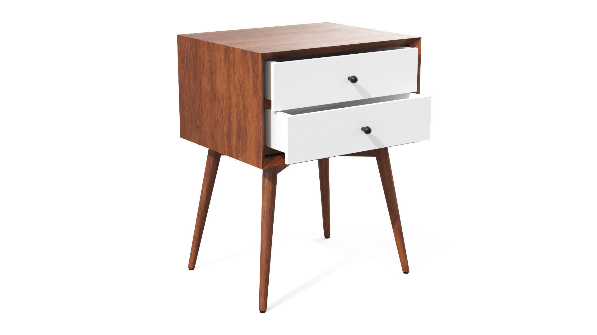 Bedside Table - West Elm Acorn Mid-Century Low-poly 3D model_21