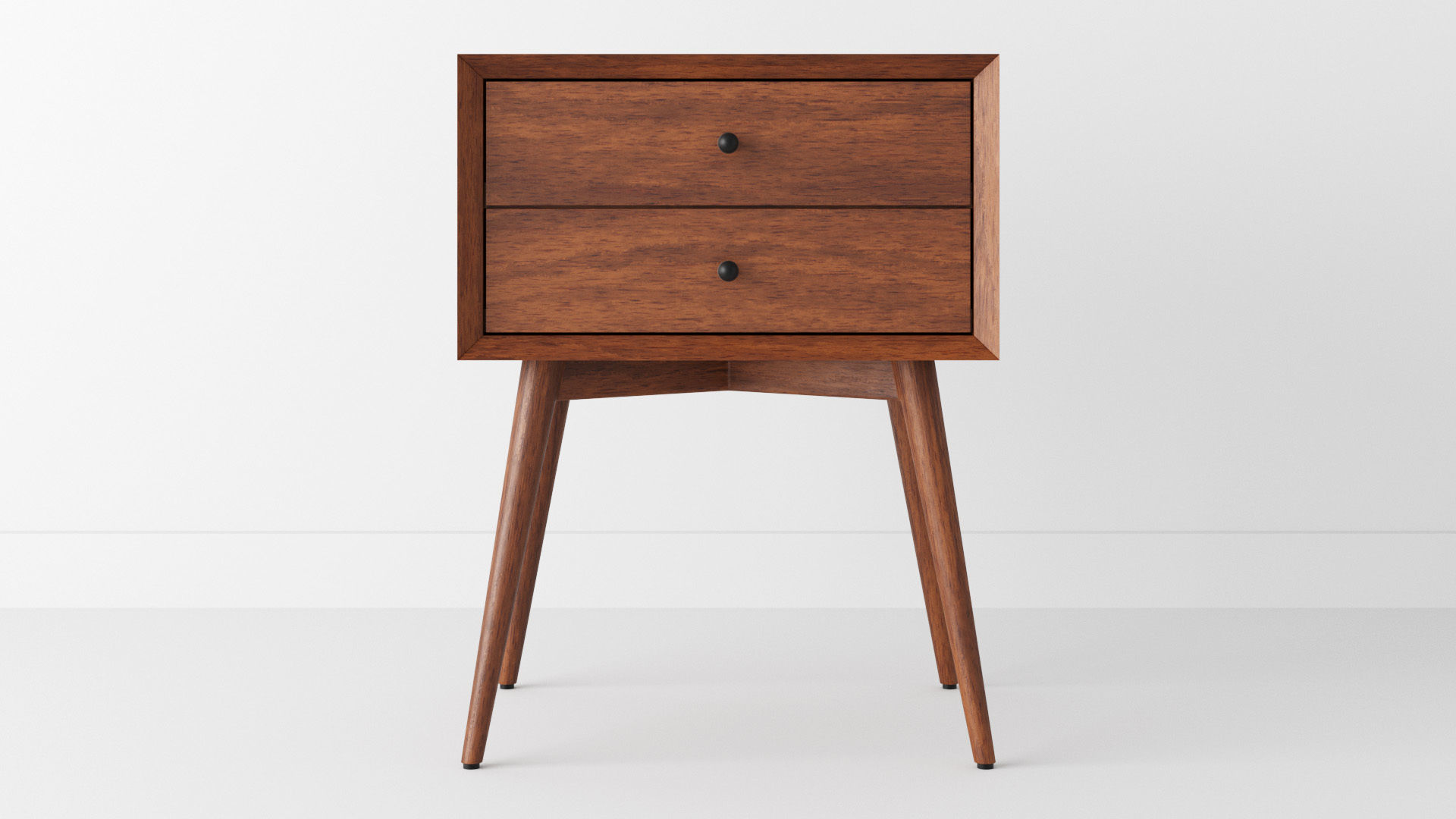 Bedside Table - West Elm Acorn Mid-Century Low-poly 3D model_5