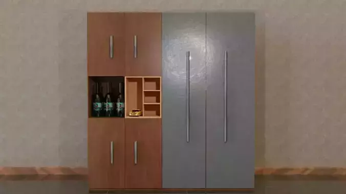 living room cabinets 3D model