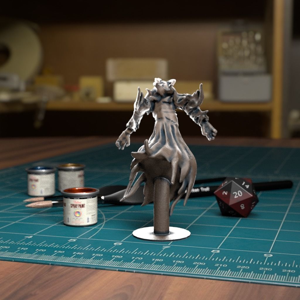 Flying Specter 3 with Base Pre-supported 3D print model_2