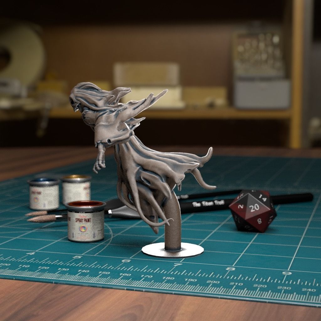 Flying Specter 3 with Base Pre-supported 3D print model_1