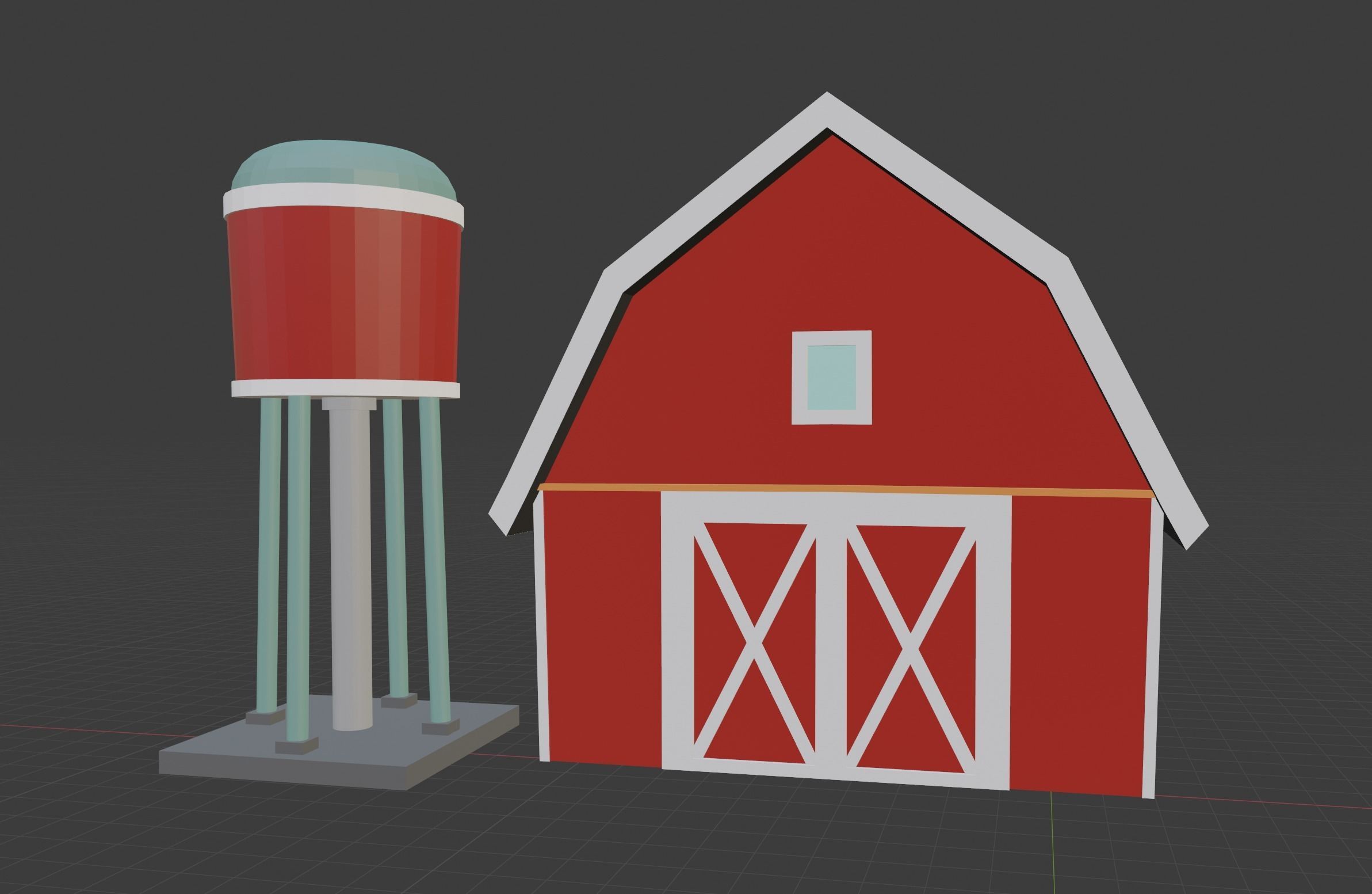 LOWPOLY FARM assets made in Blender 27 HIGH QUALITY models  Low-poly 3D model_1