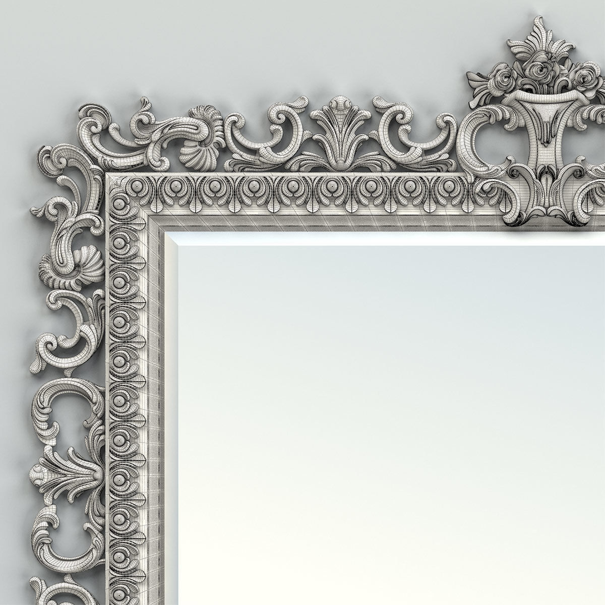 Rectangle mirror frame 018 3D model_7