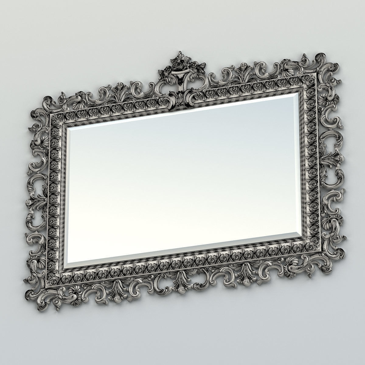 Rectangle mirror frame 018 3D model_9