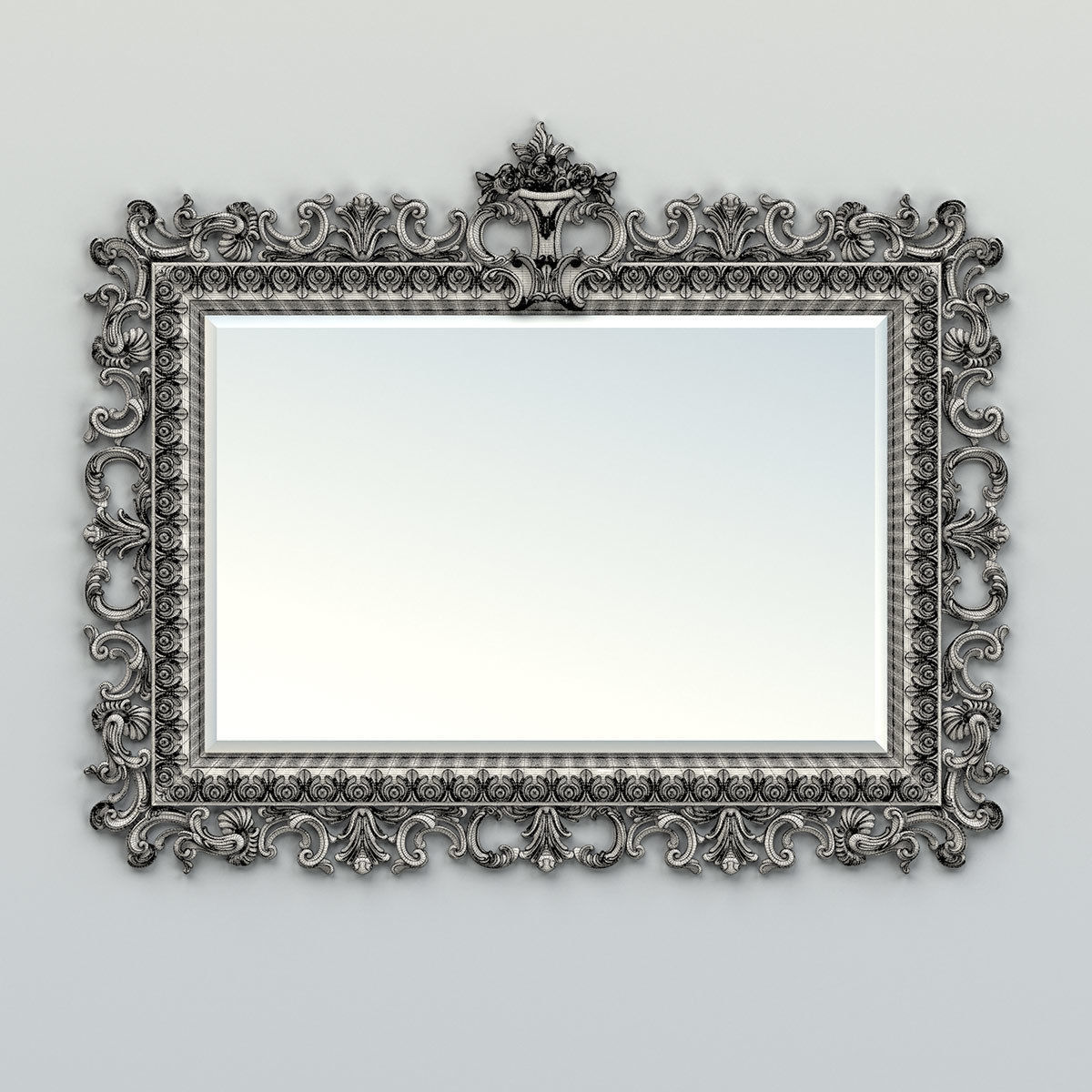 Rectangle mirror frame 018 3D model_6