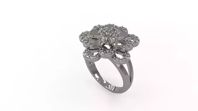 Woman Solitaire Flower Ring 130