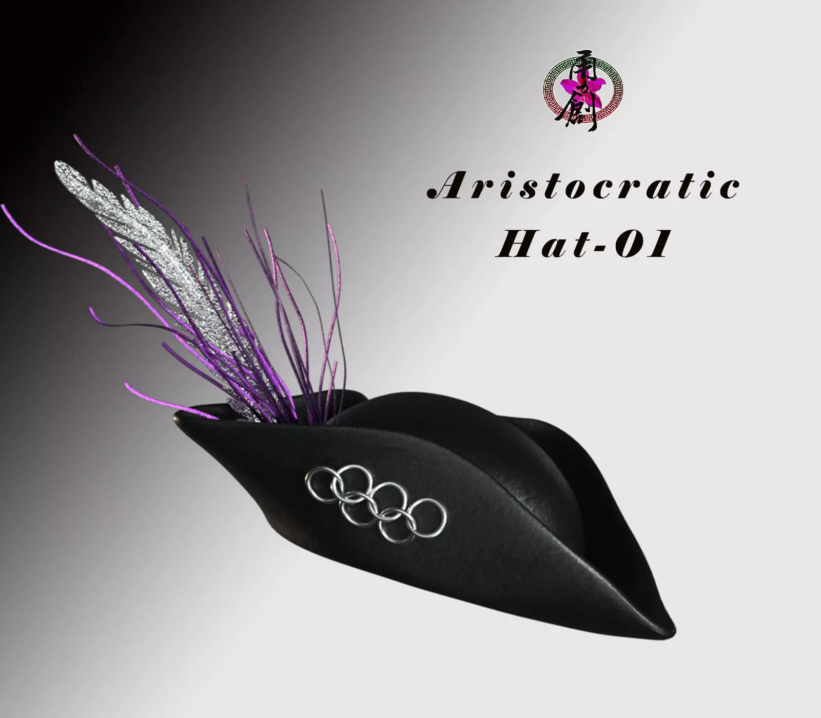 Aristocratic Hat-01 Low-poly 3D model