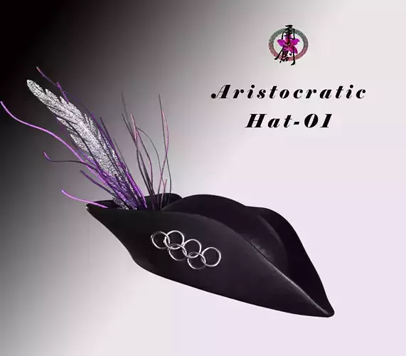 Aristocratic Hat-01 Low-poly 3D model