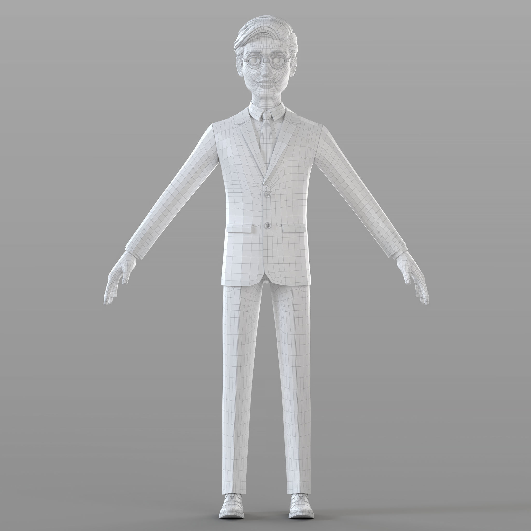Cartoon Businessman 3D model_11