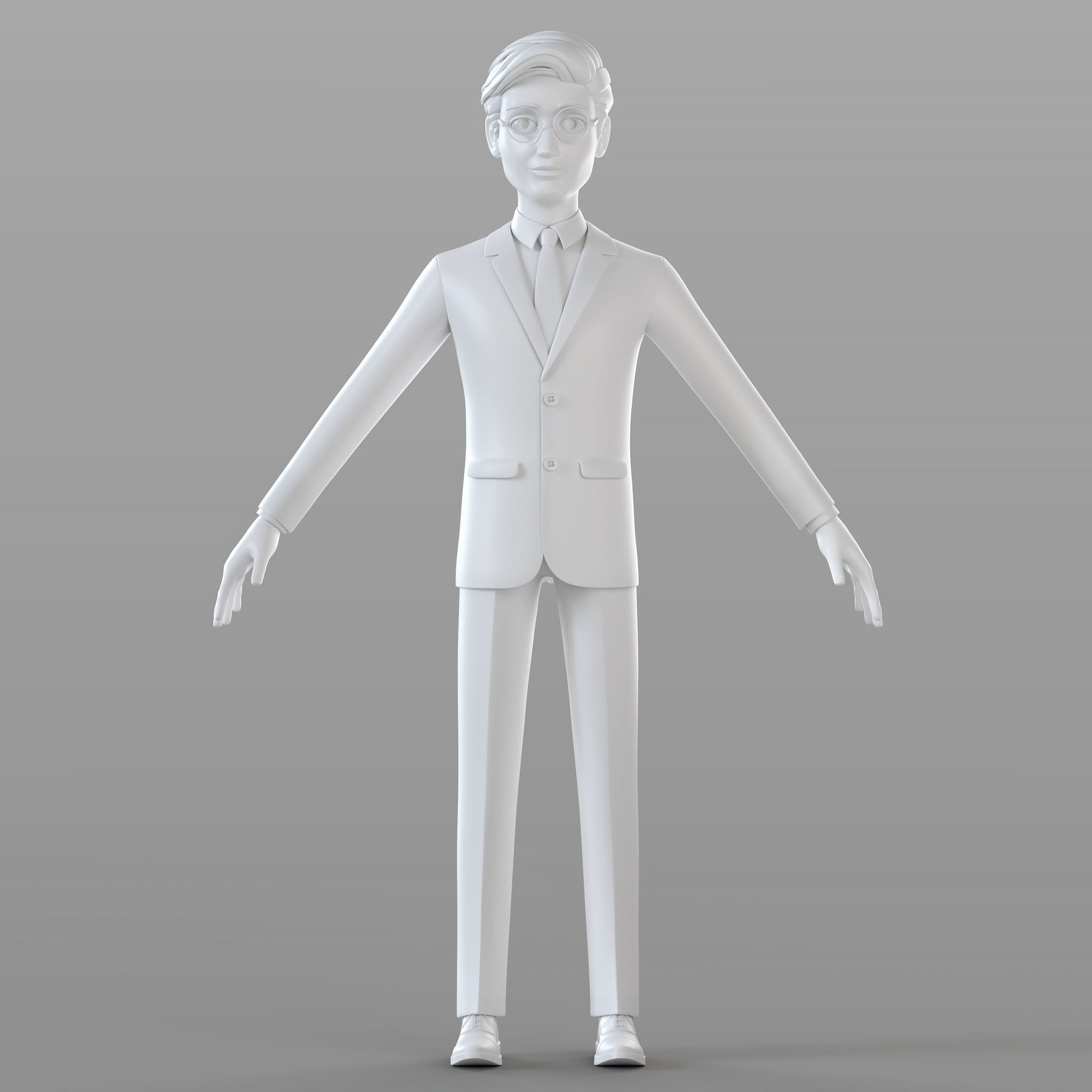 Cartoon Businessman 3D model_6