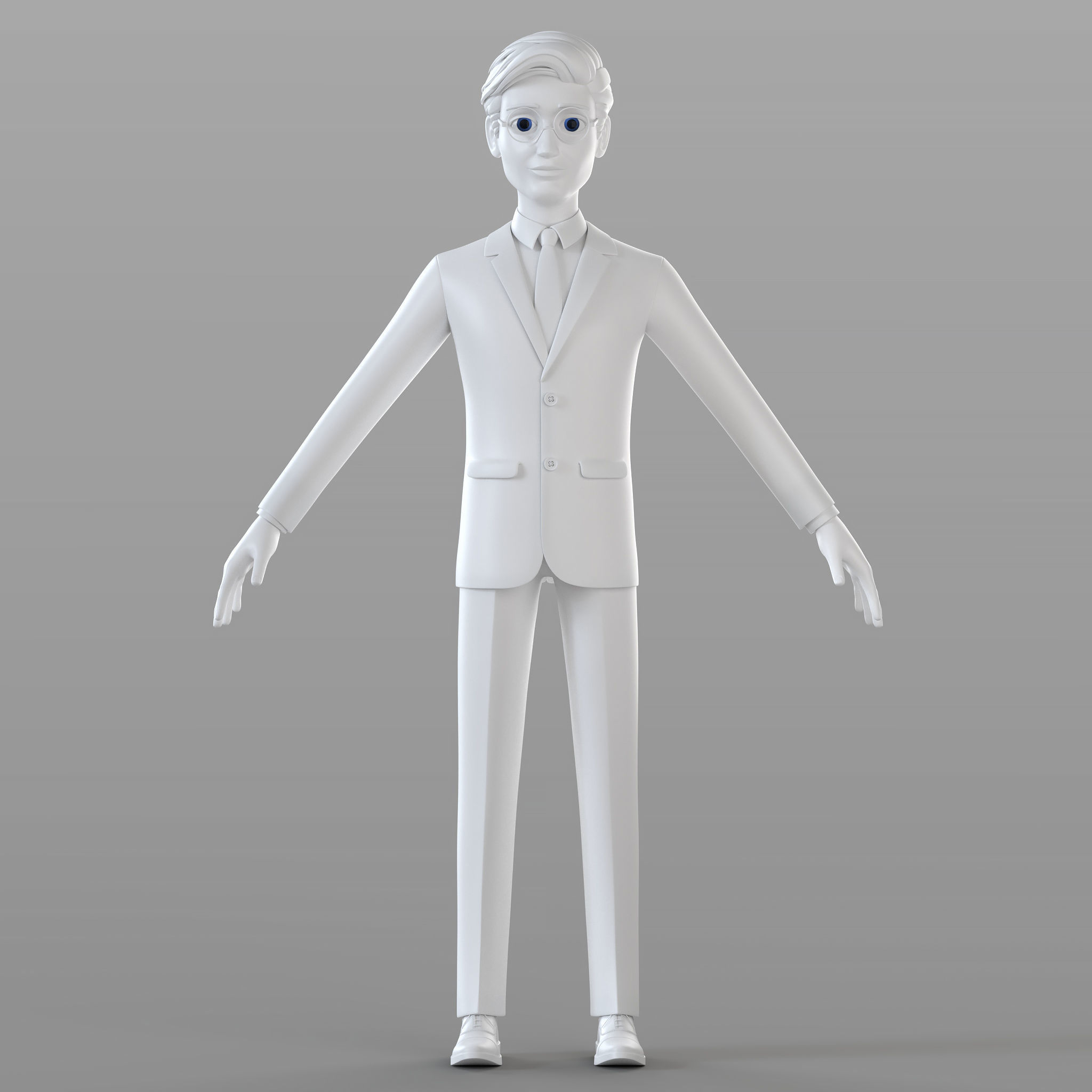 Cartoon Businessman 3D model_1