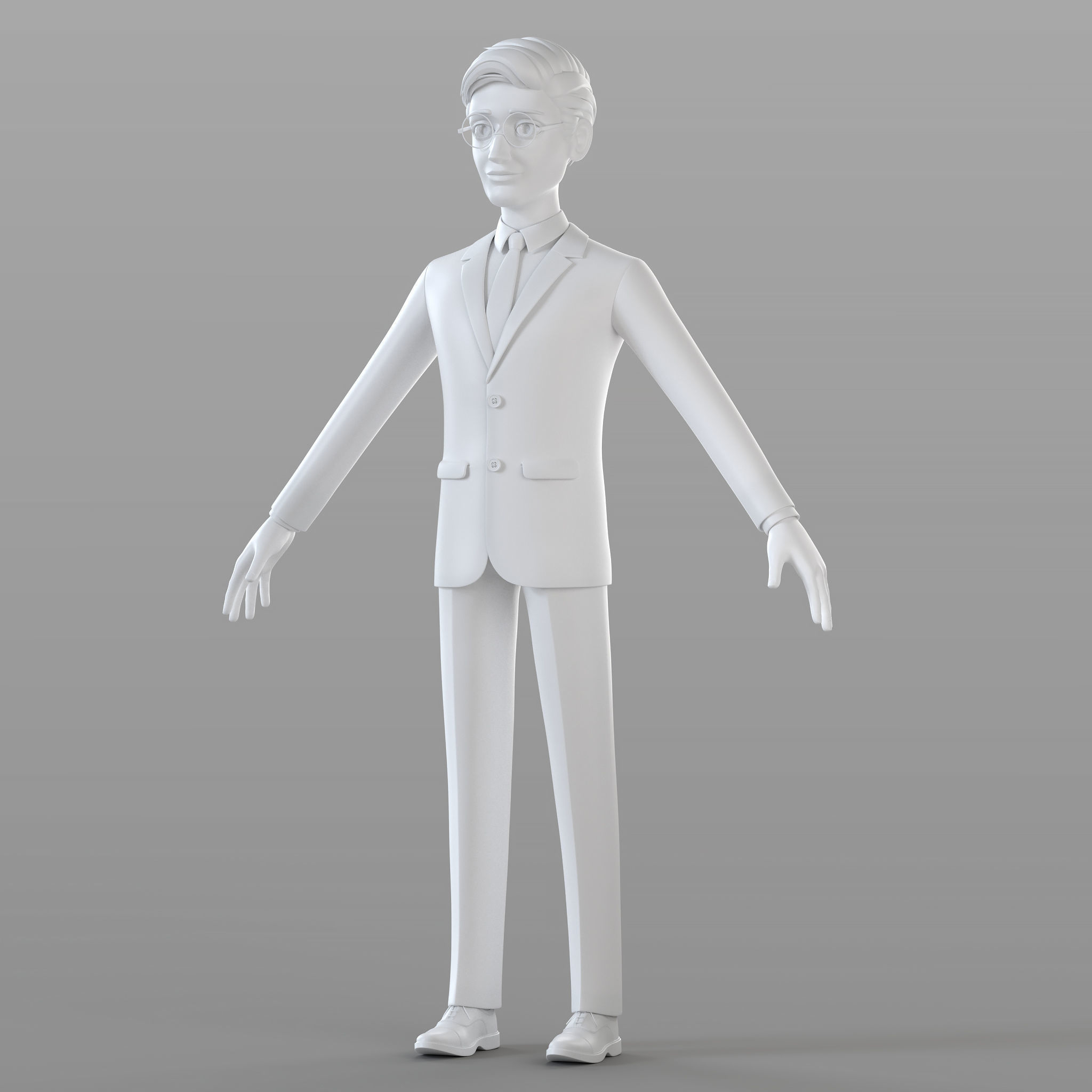 Cartoon Businessman 3D model_5