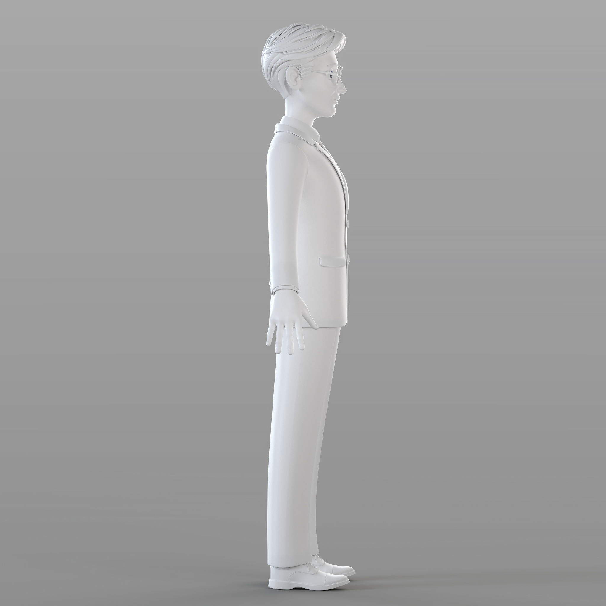 Cartoon Businessman 3D model_2